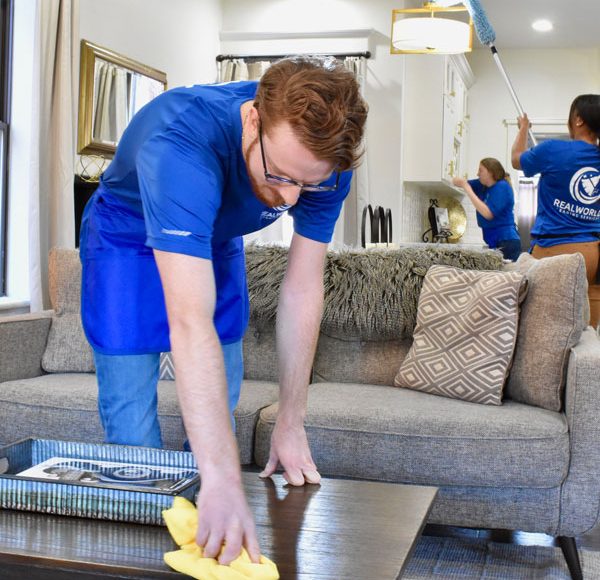 experienced cleaner at work